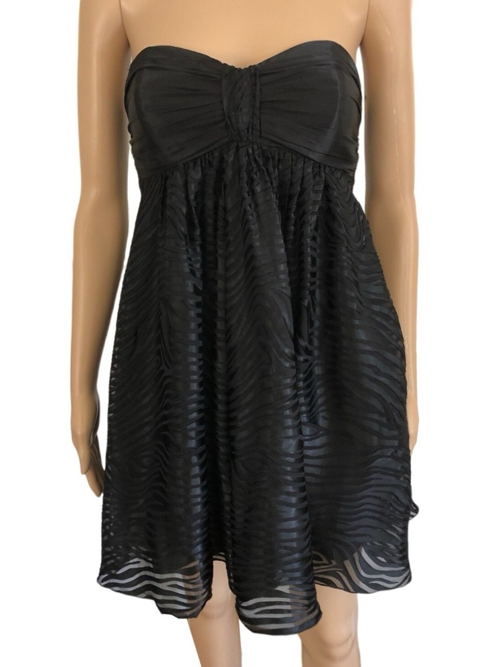 Express Y2K Black Zebra PrintStrapless Silk Blend Mini Cocktail Dress SZ 4 NWT